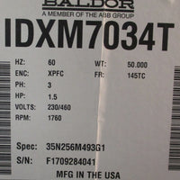 Baldor IDXM7034T Hazardous Location Motor 1.5HP 2700RPM Max 7/8" Shaft Dia