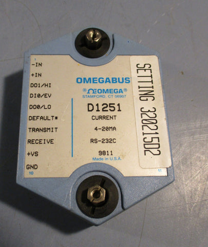 Omega Omegabus D1251 Circuit Breaker Digital Transmitter 4-20 MA
