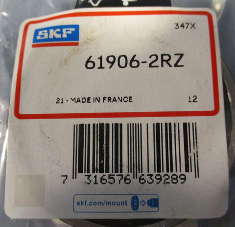 SKF 61906-2RZ Single Row Deep Grove Ball Bearing 30mm ID 47mm OD 9mm W Lot of 2