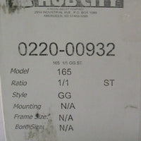 Hub City 022000932 Gearbox GG Style Shaft 1 in dia Universal 4 Bolt 1:1 Ratio