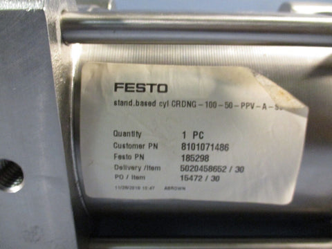 FESTO Pneumatic Compact Cylinder 100 MM BORE, 50 MM CRDNG-100-50-PPV-A-S6 185298