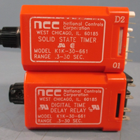 Lot of (2) NCC K1K30661 Time Delay Relay, Solid State, 10 Blades, 0.330 Sec