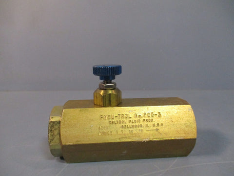 Deltrol Fluid Products Pneu-Trol Bronze Hydraulic Flow Control Valve PC5-3