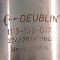 Deublin 1115130017 High Speed Rotary Union 5/8" UNF LH, 1/4" NPT 10 bar Max