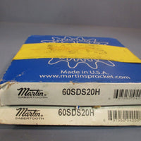 LOT OF (2) MARTIN ROLLER CHAIN SPROCKET SABERTOOTH 60SDS20H