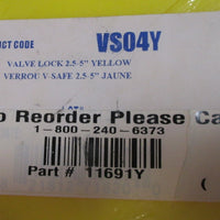 Lot of 2 North V-Safe VS04Y Yellow Valve Lock Lockout 2.5-5" NIB
