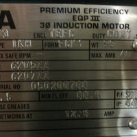 Toshiba B0052FLF2AMH03 Induction Motor 3 PH 5HP 3500RPM 11/8" Shaft Dia NOS