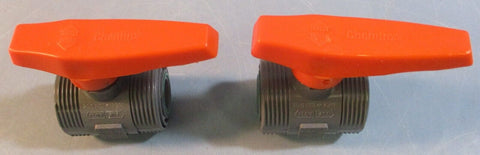 (Lot of 2) Nibco Chemtrol Tru-Bloc 3/4" Ball Valve 250psi @ 73deg F1970