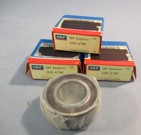 Lot of (3) SKF Explorer 3205 ATN9 Double Row Angular Contact Bearing