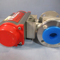 TRIAC 2" FLANGE BALL VALVE w/ PNEUMATIC ACTUATOR SS 90FS200/2R5SXX