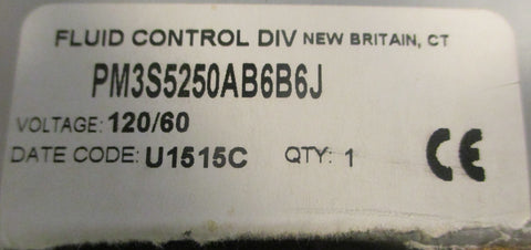 Parker PM3S5250AB6B6J Solenoid Valve 120/60V 80125psi 11W 1/163/32 Orifice