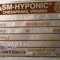 Sumitomo SMHyponic RNYXS1420LYJ110 Gear Reducer 10:1 Ratio, 2.07 HP Input