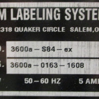 CTM Labeling Systems 3600aS84ex Printer 3600a Printer Applicator 3600aPA