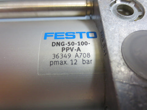 Festo DNG50100PPVA Pneumatic Air Cylinder 12 Bar Used DNG50100PPVA