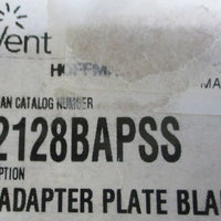 Nvent Hoffman A2128BAPSS SS Blank Adapter Plate 11191 Stainless Steel