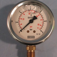 WIKA 0-6 BAR / 0-87 psi EN837-1 Liquid Filled Pressure Gauge