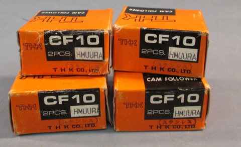 Lot of (4) THK CO LTD. CF-Series CF10 Cam Follower Bearing, Steel