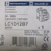 Schneider Electric Telemecanique LC1D12B7 Reversing Contactor 3PH 24VAC 50/60Hz