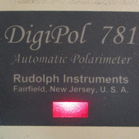 Rudolph Instruments Digipol 781 Automatic Polarimeter DP781 Nova Ser w/ Manual
