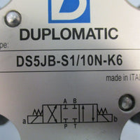 Duplomatic DS5JB-S1/10N-K6 Solenoid Valve 320 bar Max 1/2 NPT 120-60Hz