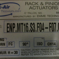 Max-Air ENP.MT16.S3.F04-F07.CH14 Rack & Pinion Actuator 150psi Max