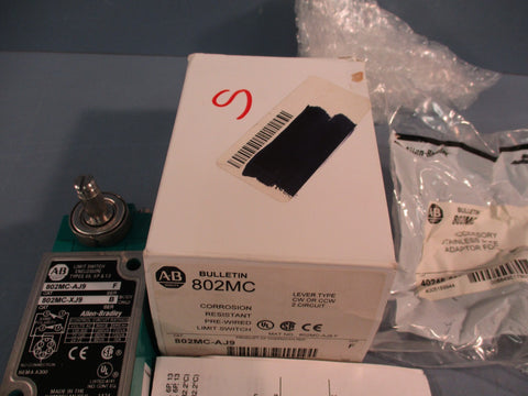ALLEN BRADLEY 802MC-AJ9 LIMIT SWITCH CORROSION RESISTANT PRE-WIRED SERIES F