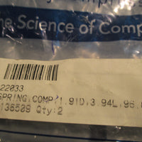 LOT OF (2) QUINCY COMPRESSORS 22033 SPRINGS 1136509