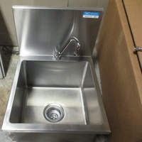 SaniLav 504 Hands Free Stainless Steel Sink w/ Double Knee Pedal 16 x 16 x 10"