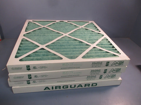 Lot of (4) AIR GUARD Pleated Panel Extended Surface Filter MX40205 24X24X2
