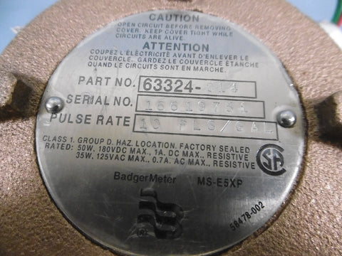Badger 63324-014 Flow Meter Water Service