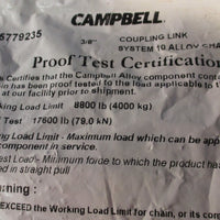 Campbell 5779235 3/8" Quik-Alloy Coupling Link Grade 100 8800lb WLL (Lot of 3)