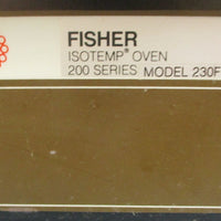 Fisher Scientific Isotemp 200 Series Oven Model 230F 19" x 17" x 15" Inside