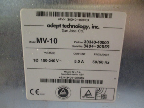 Adept Technology MV10 Controller Chassis 100240V 5.0A 50/60Hz Part#3034040000