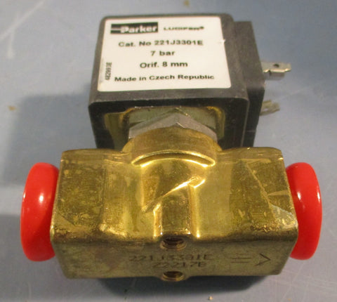 Parker 221J3301E Solenoid Valve 7 Bar 24V 3/8" Bore Brass Body