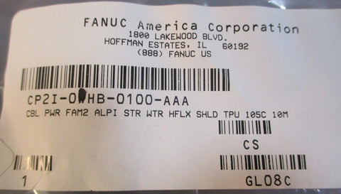 Fanuc CP2I-0WHB-0100-AAA Cable Assembly CBL PWR FAM2 ALPI STR WTR HFLX 10m Long