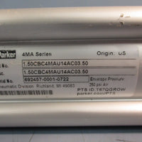 Parker 4MA 1.50CBC4MAU14AC03.50 3 1/2in. Stroke Pneumatic Cylinder 1 1/2" Bore