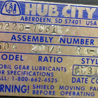 Hub City 0220-70818 4504 Style RA-R Gear Reducer Gearbox 200:1 Ratio