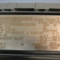 SEW EURODRIVE DFT80K4TF Motor 3PH TEFC IP54 1700 RPM 60Hz Design B Ins Class B