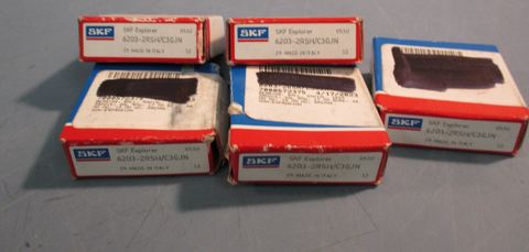 Lot of (5)  SKF 6203 2RSH/C3GJN Deep Groove Radial Ball Bearing