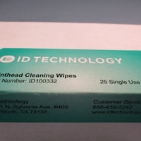 ID Technology ID100332 Labeler and Printer Cleaning Towelettes, box of 25 wipes