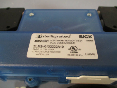 SICK INTELLIGRATED DUAL ZONE MODULE SOFTWARE VER V3.01 40028801 ZLM2K132222A10