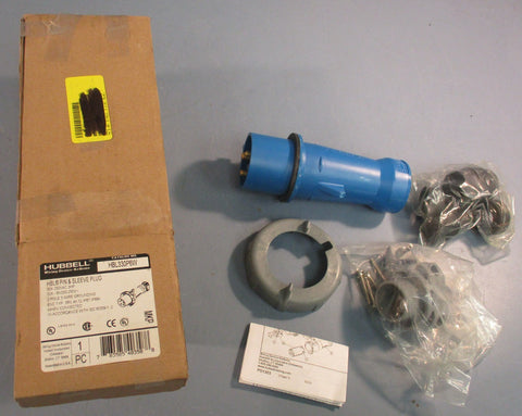 Hubbell HBL330P6W Pin And Sleeve Plug 30A 250VAC 3HP 2 Pole 3 Wire 6-1/2" Length