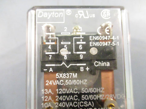 Dayton 5X837M General Purpose Relay 24V AC 50/60 Hz Lot of 6