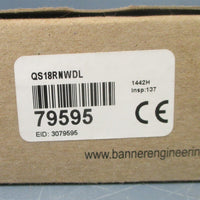 Banner Engineering World Beam Proximity Sensor 79595 QS18RNWDL 20270VAC/VDC NIB