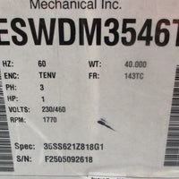 Baldor Reliance CESWDM3546T Washdown Duty Motor 1HP 1770RPM 7/8" Shaft Dia