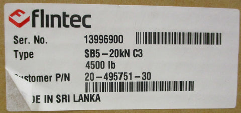 Flintec Load Cell SB5-20kN C3 5-15 VDC Polyurethane Cable 4500Lb