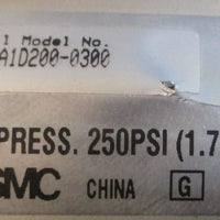 SMC NCDA1D2000300 Pneumatic Cylinder 250PSI Max 3" Stroke 2" Bore