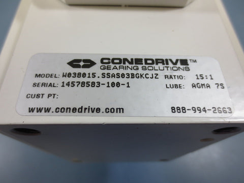 Conedrive Gearing Soutions W038015-SSAS03BGKCJZ Gearbox Ratio 15:1