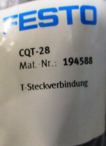 (Lot of 3) Festo 194588 Push In T Connector CQT28 28mm 0.95bar…10bar
