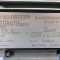 Sew Eurodrive Brake Motor DFT63L6/B03 .18 kW or .25 HP 1070 RPM 3 Phase 460/230